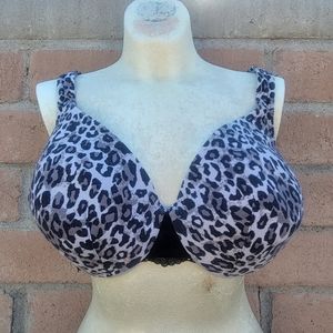Cacique 38DD Leopard Print & Lace Bra